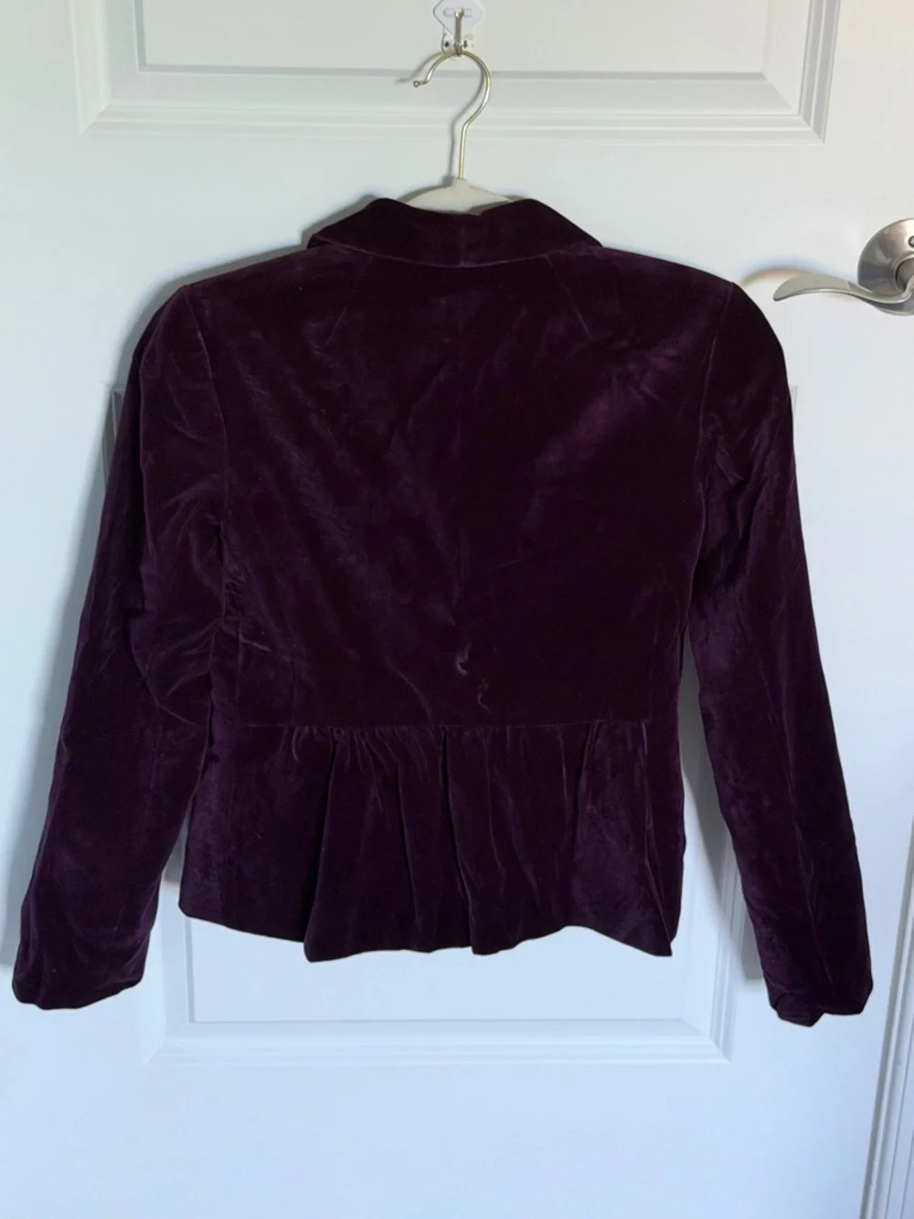 NEW J. Crew Women's Deep Plum Eden Velvet Blazer Jacket Size 0 39667